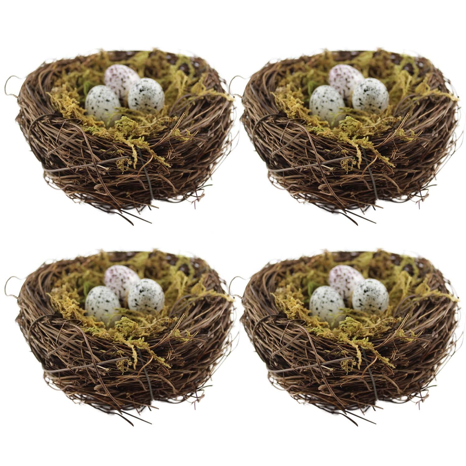 Nido de pájaro artificial de YEUQWJ con 12 huevos, ideal para centros de mesa.