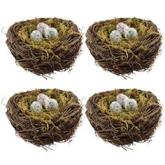 Nido de pájaro artificial de YEUQWJ con 12 huevos, ideal para centros de mesa.