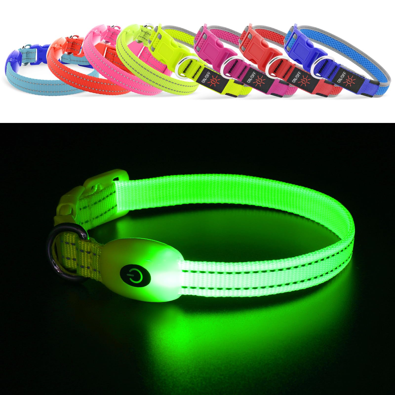 Alta visibilidad nocturna gracias a la luz del collar YFbrite