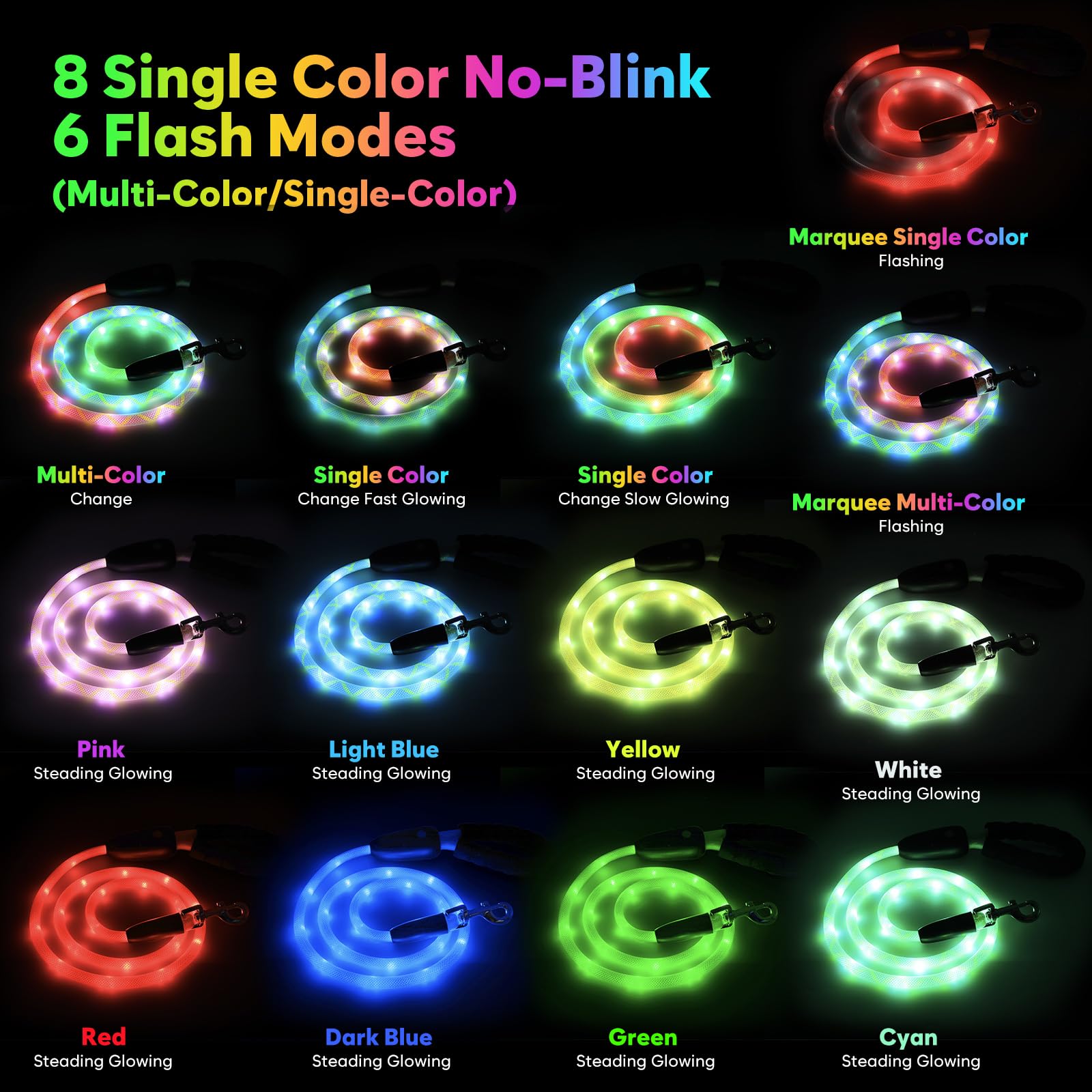 YFbrite 15 modos de iluminación, colores personalizables para cada salida