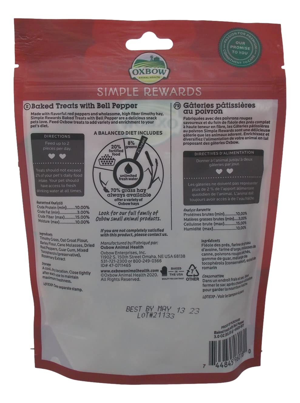 YFCACT heno Timothy en porciones, base nutritiva para roedores
