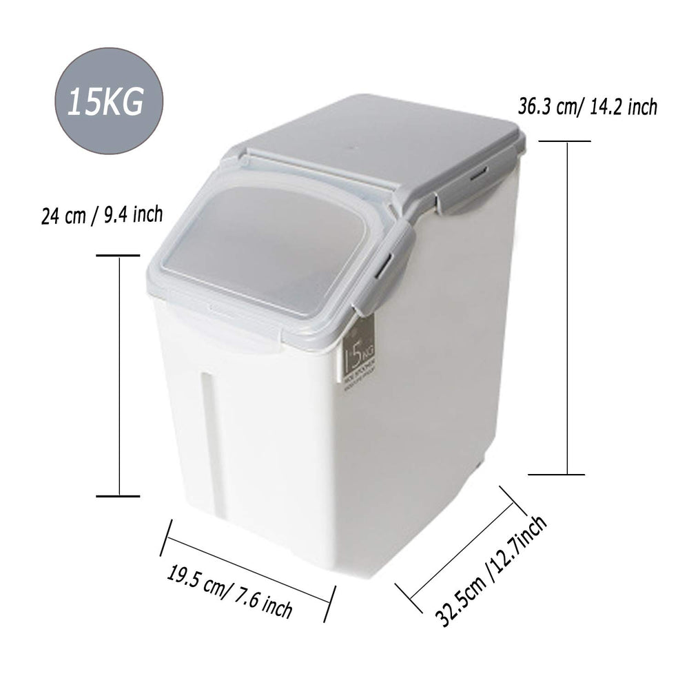 Yi Ran contenedores de 15L con tapa transparente para ver la cantidad sin abrir