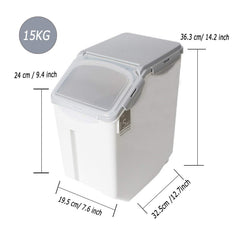 Yi Ran contenedores de 15L con tapa transparente para ver la cantidad sin abrir