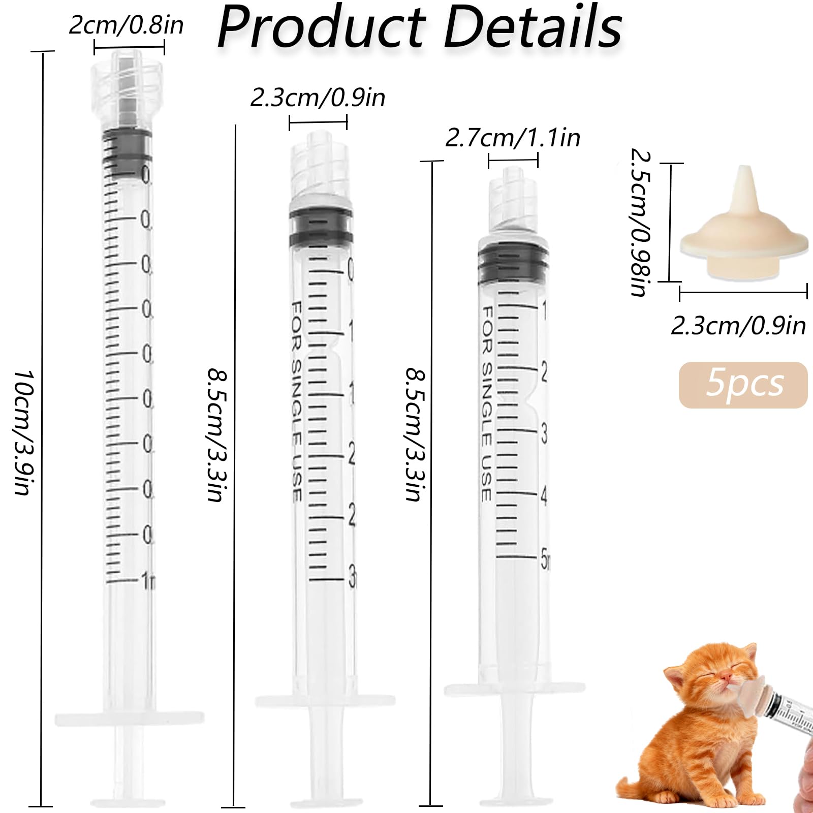 YIBIKEHO jeringa 3ml con dosificación controlada para cachorros
