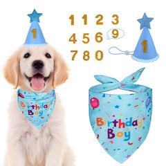 Bandana de cumpleaños para perros Yicostar, suave algodón, ideal para sesión de fotos.