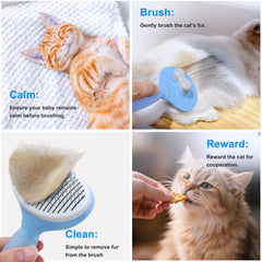 YiEFUR cepillo-gatos-boton-auto-limpiable facilita la limpieza de pelos tras el cepillado.
