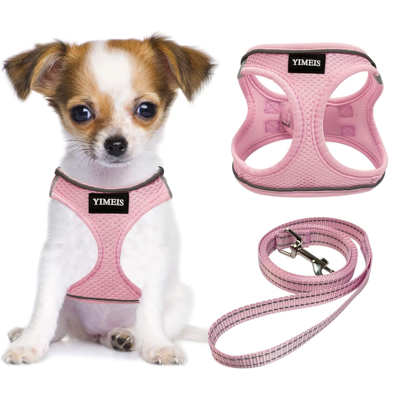 Harnais YIMEIS pour chien rose, confortable et respirant.