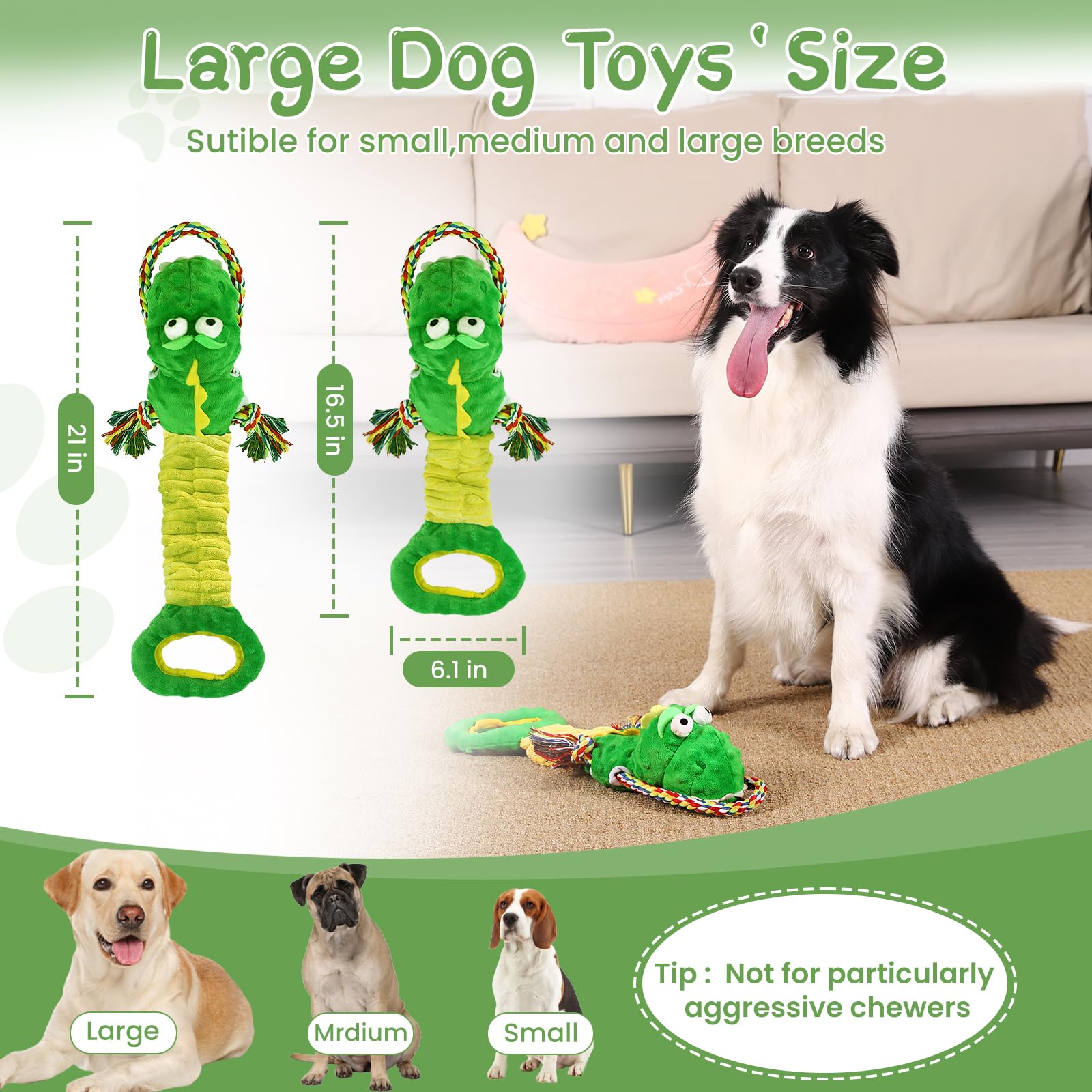 Juguete de cuerda para perros grandes de YINEYA, perfecto para tirar