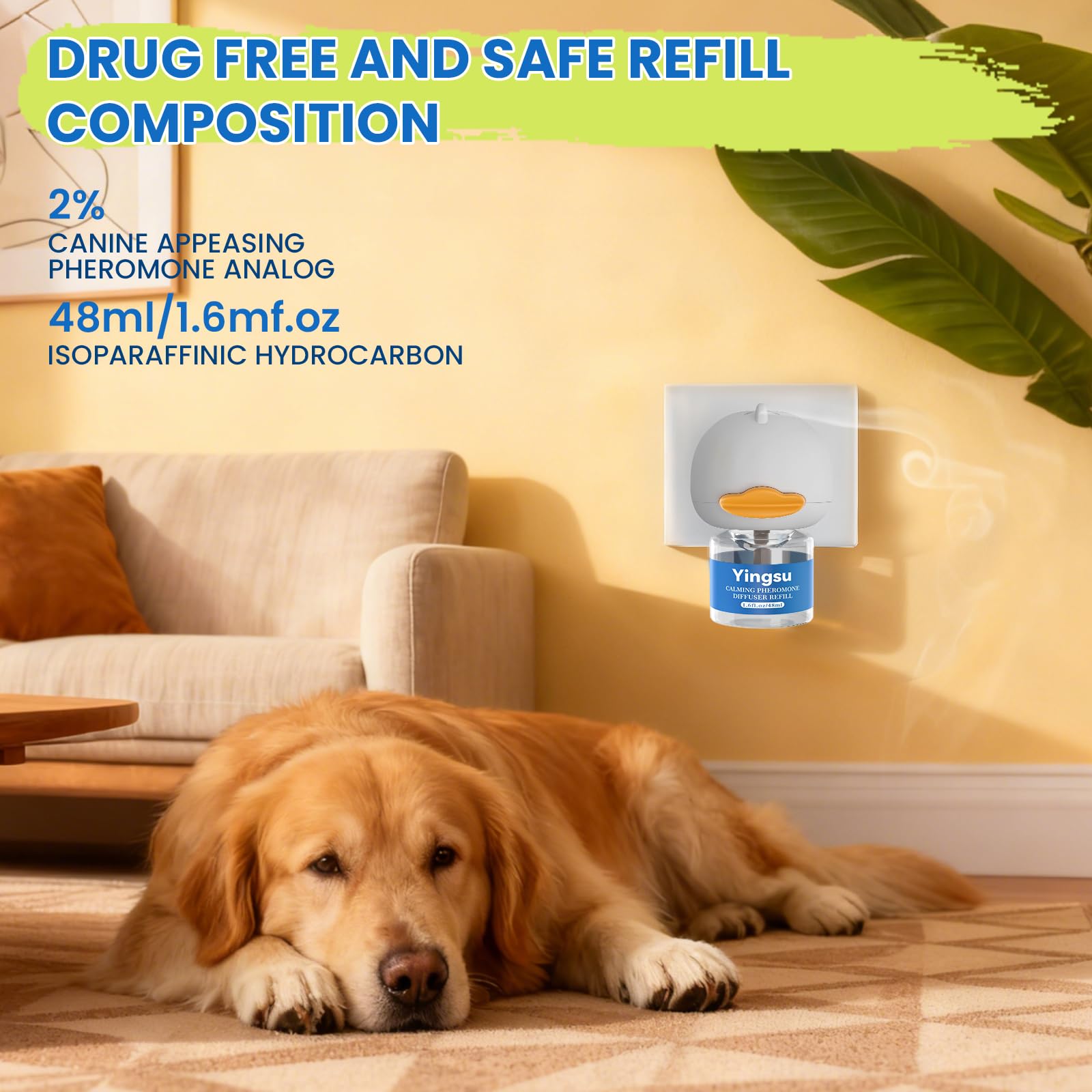 Difusor Yingsu para estrés y visitas al veterinario, apoyo suave.
