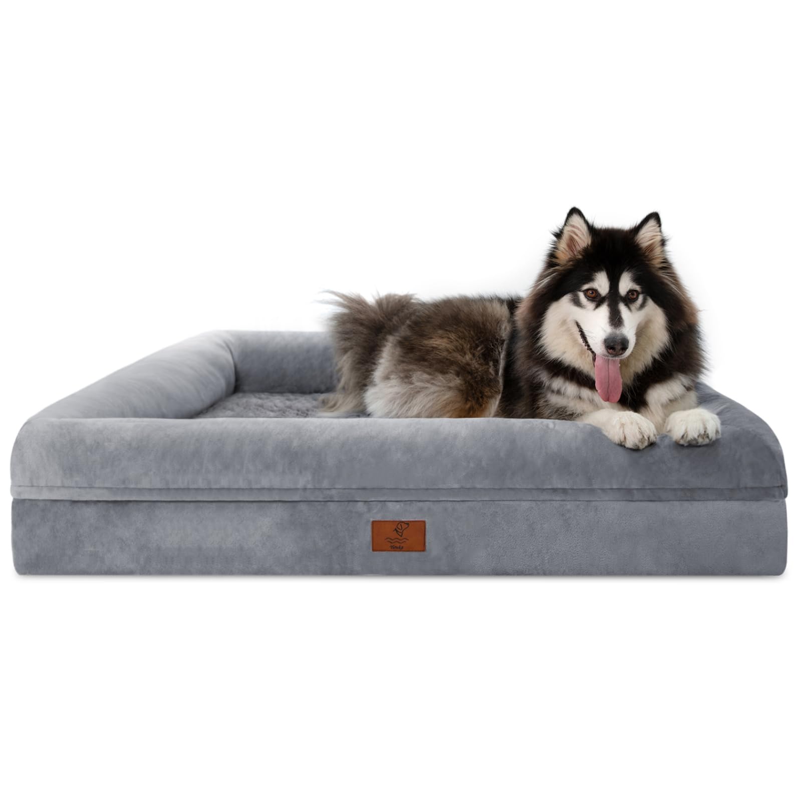 Cama Yiruka XL para perros grandes con espuma nido de huevo para soporte cómodo.