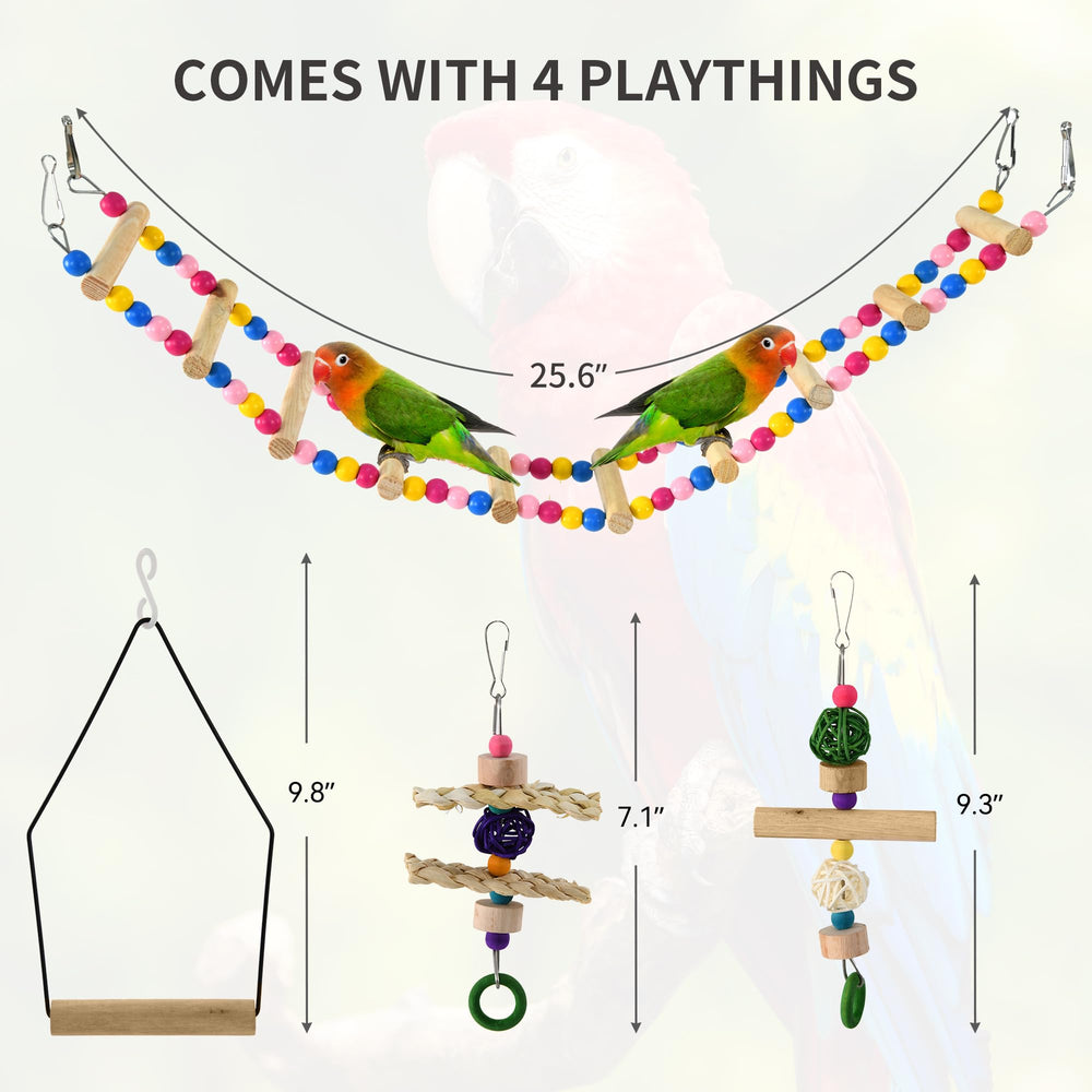 Accesorios colgantes de YITAHOME para aves, fomentan actividad y ejercicio.