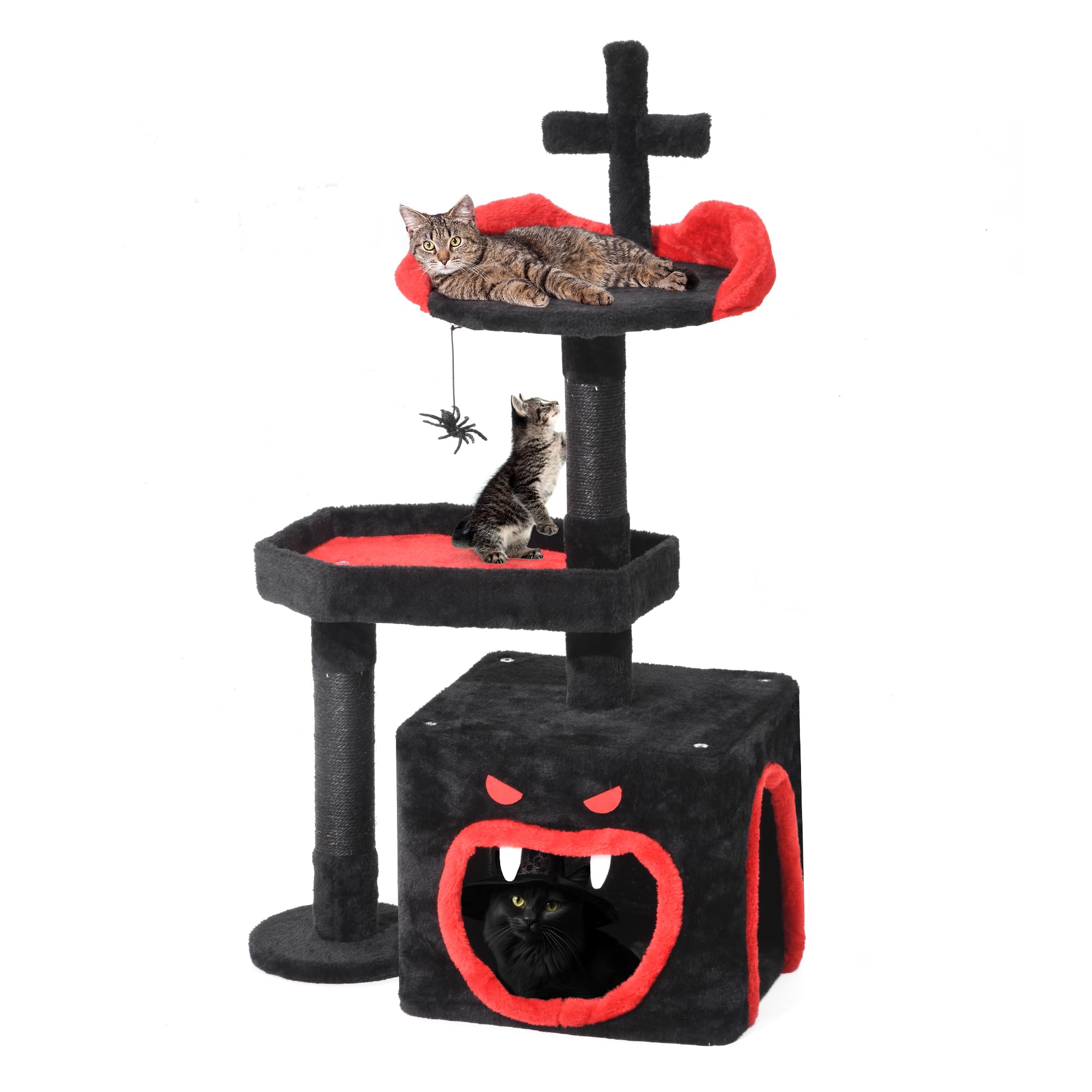 YITAHOME arbol gotico gato cama ataud: descanso cómodo y estilo único.