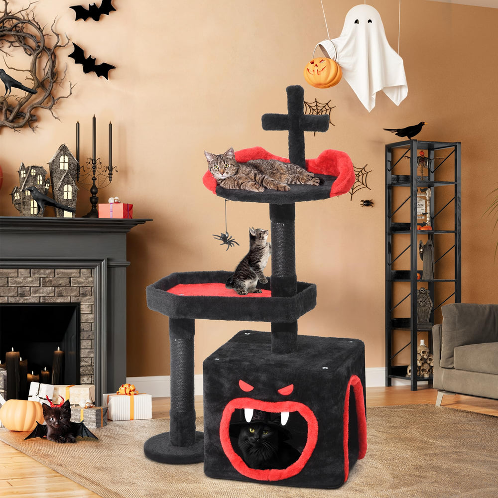 YITAHOME arbol gotico plataforma suave: plataformas acolchadas para trepar y relajarse.