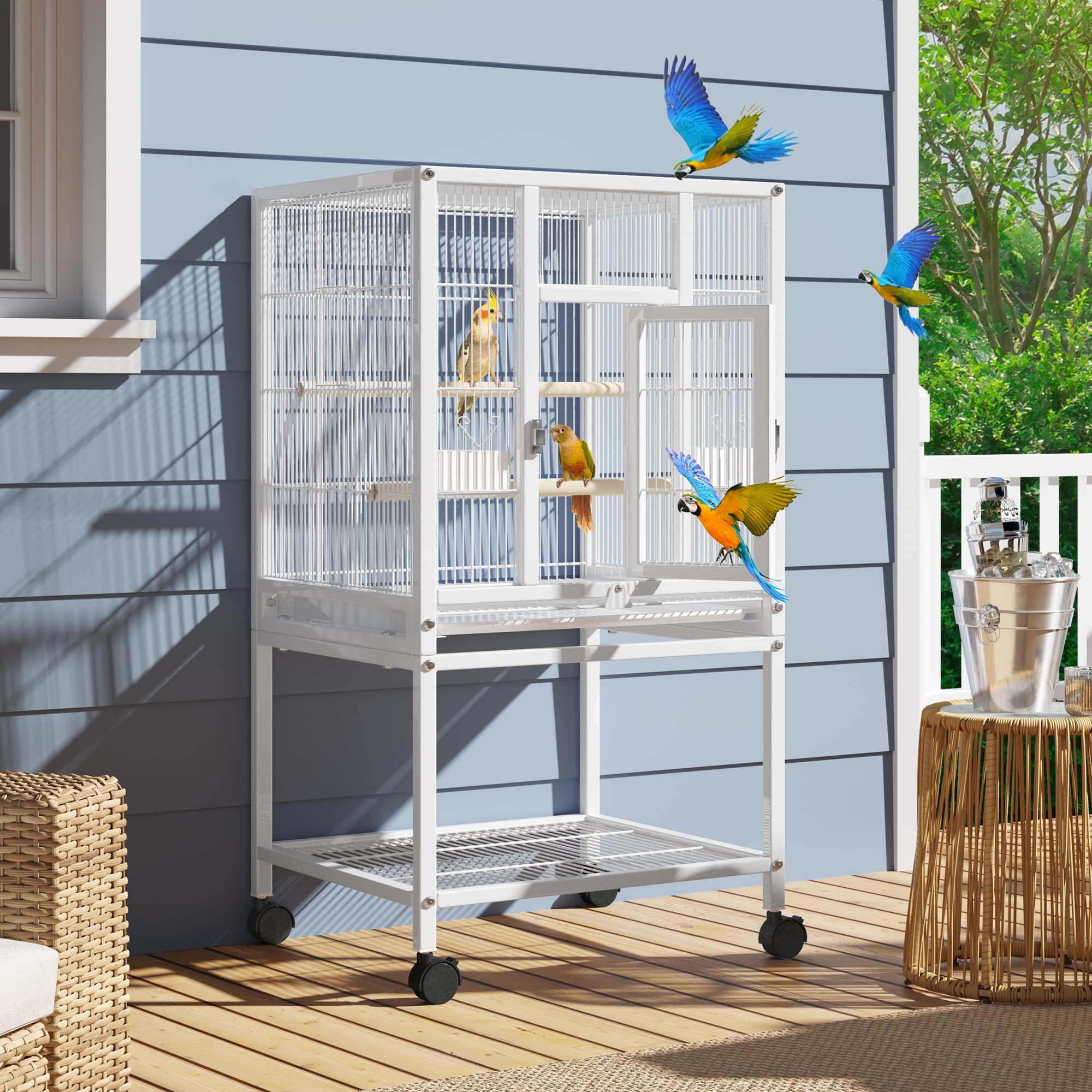 Jaula YITAHOME con perchas de madera, descanso cómodo para las aves
