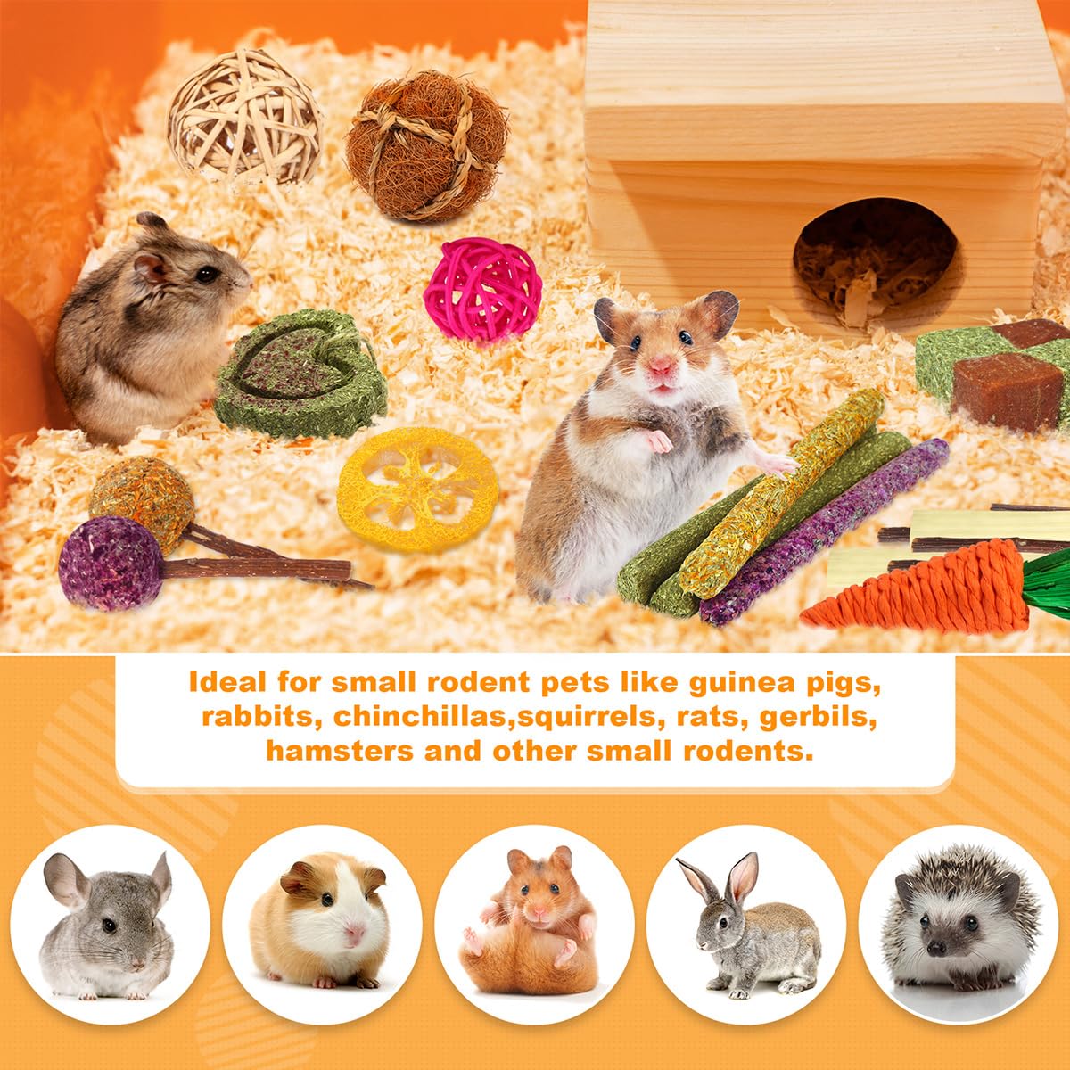 Juguete YIXUND de heno prensado, aromas naturales que atraen a tu mascota.