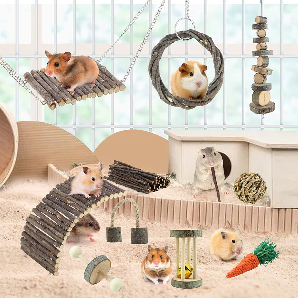 YIXUND rodillo con campana de madera, atrae a tu mascota y promueve juego activo.