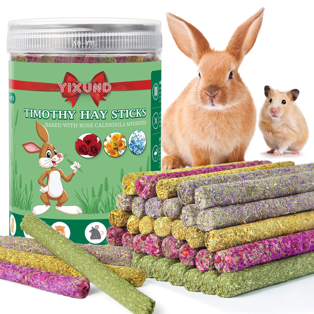 YIXUND palitos lavanda: masticación suave y entretenimiento para conejos.