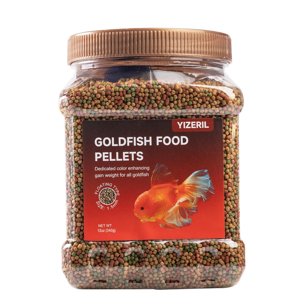 Yizeril pellets flotantes para goldfish realzan color y palatabilidad.