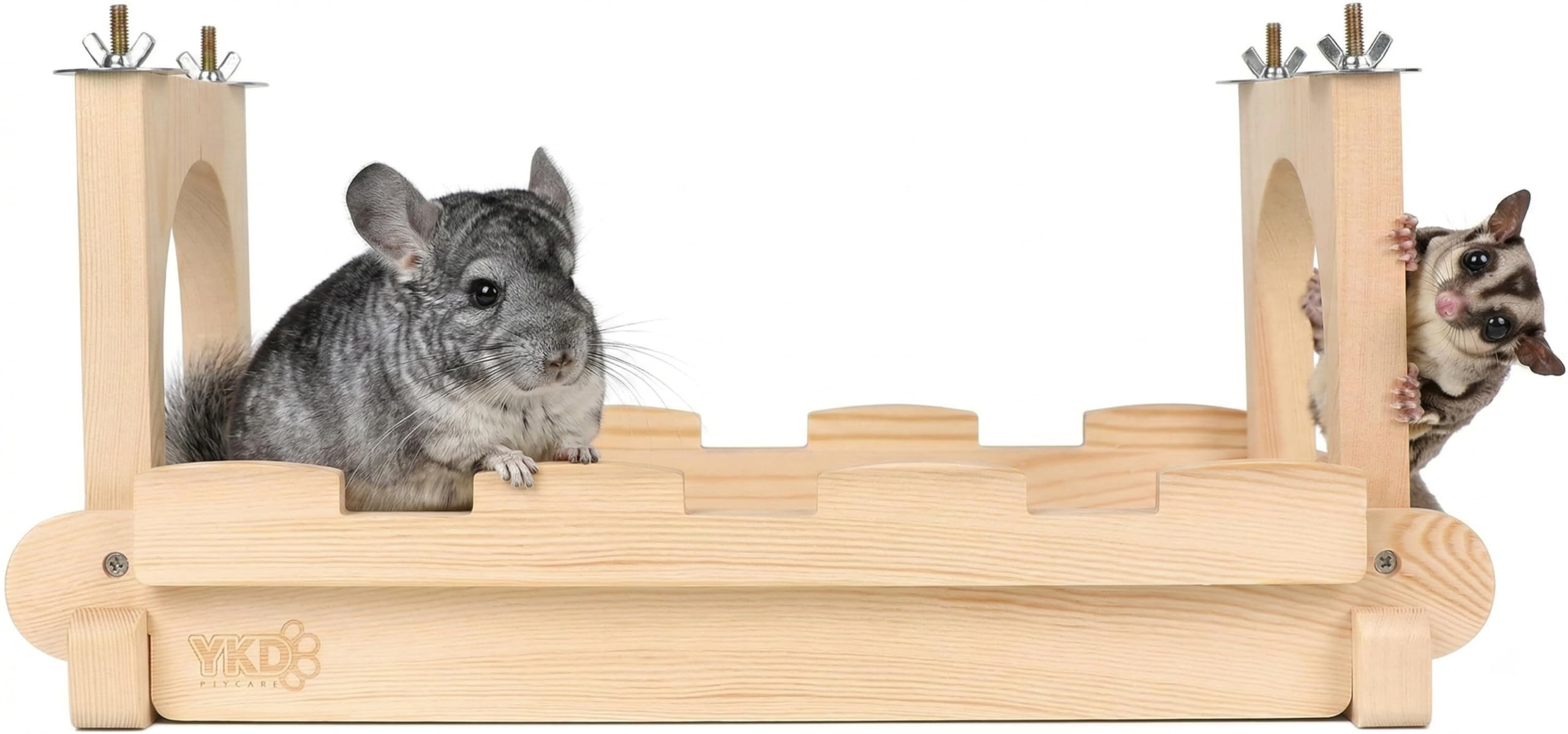 YKD puente-suspension-chinchilla-madera: promueve juego seguro y exploración en el hábitat