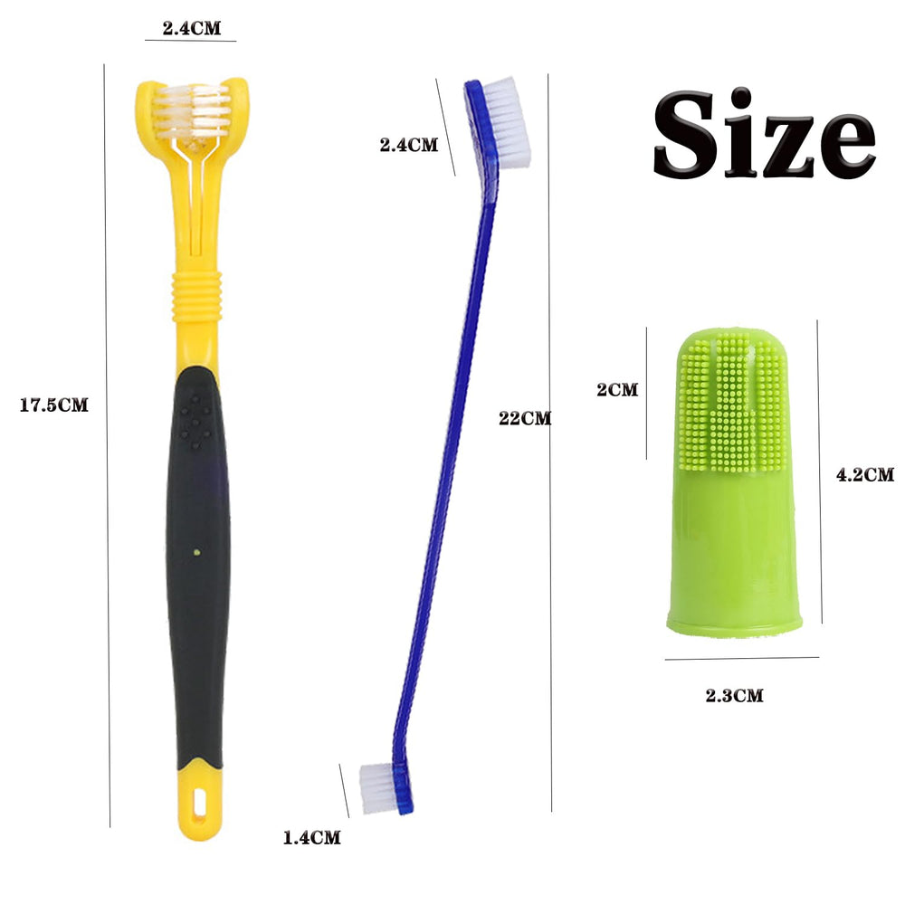YMCCOOL cepillo dental para perro con cabeza doble facilita limpieza de molares.