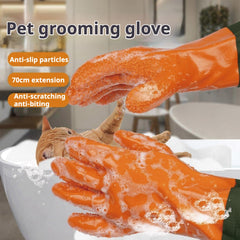 Guantes YOFANG de goma resistentes para evitar mordidas durante el baño