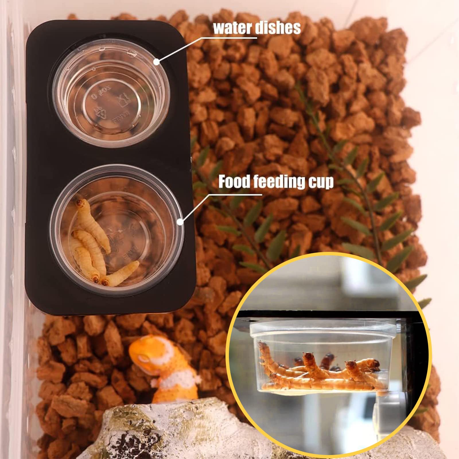 Accesorio de alimentación YOJOR para reptiles compatible con distintos hábitats.