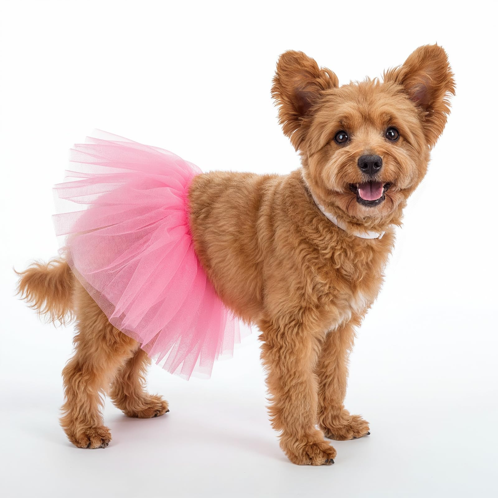 Yolev Tutú para perros rosa, perfil para resaltar movimiento ligero.