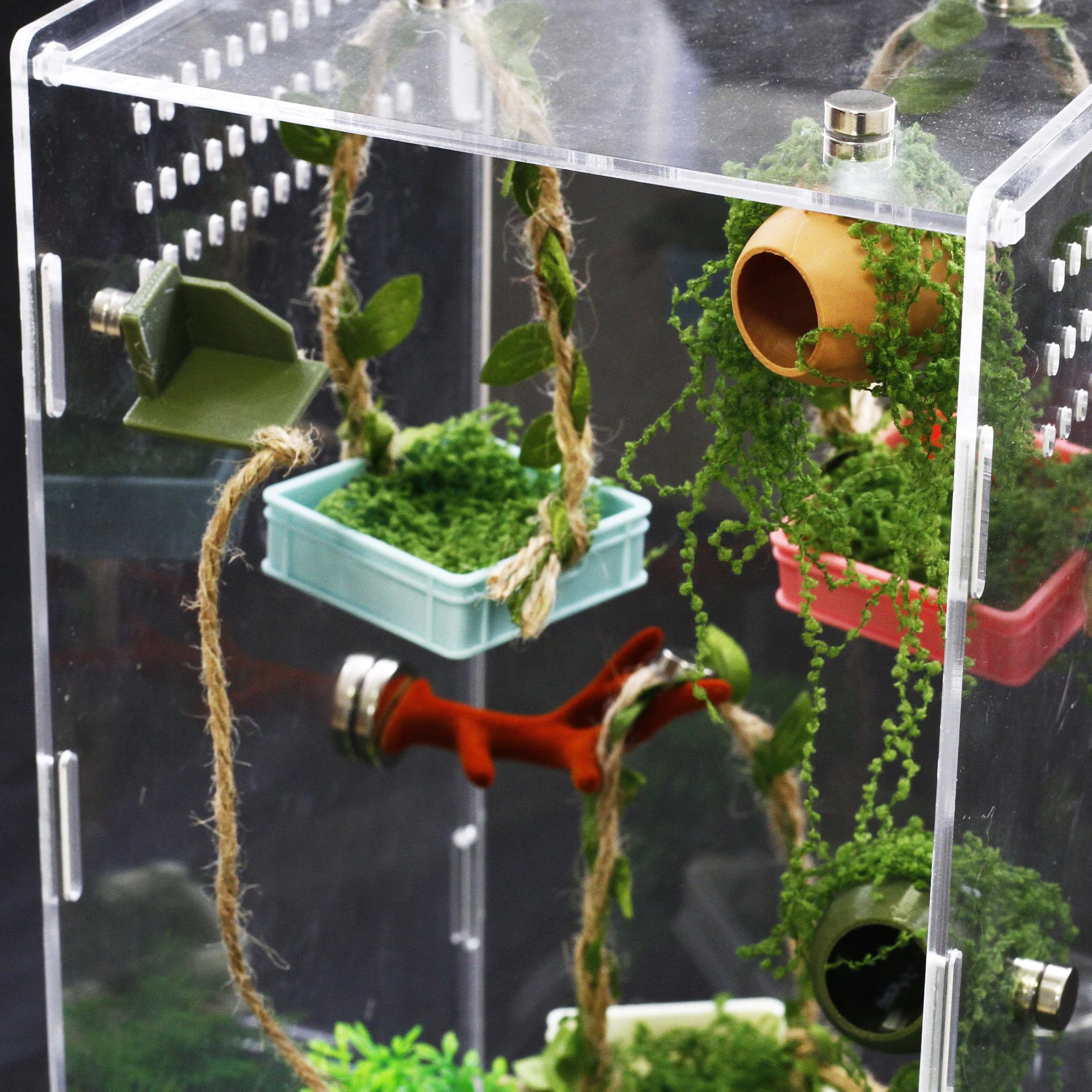 Accesorios para terrario compactos de YOMENO, compatibles con espacios pequeños.
