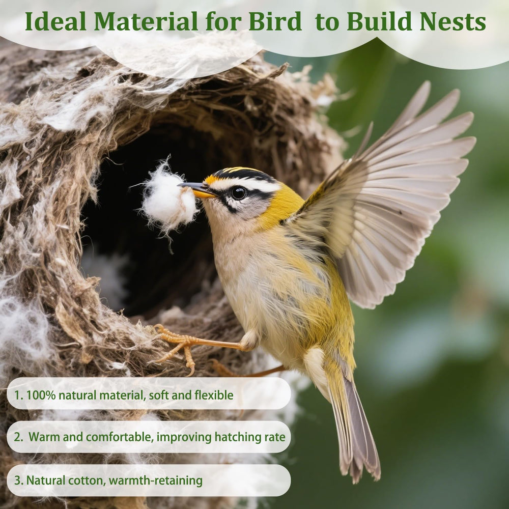 Uso en jardín: nido para aves pequeñas con material natural Yomishine.