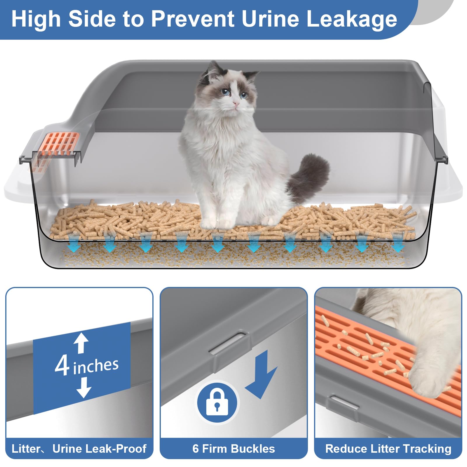 Yoochee caja arena XL para gatos grandes y espacios amplios.