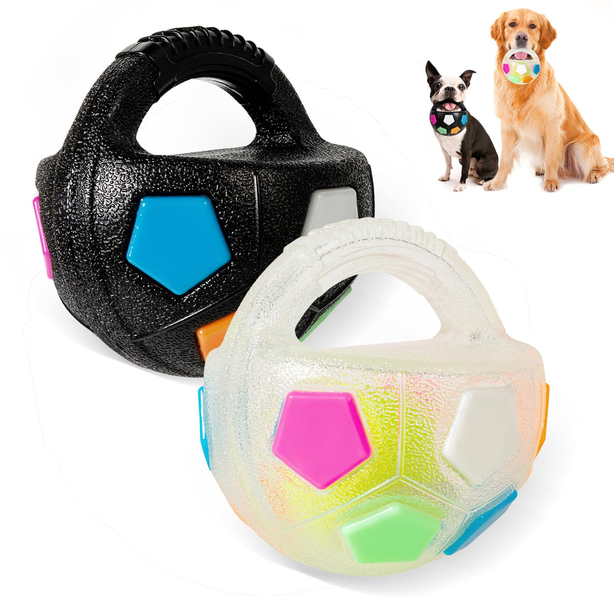 Bola YOOGAO Pet con asa de pesa rusa para lanzar y recoger.