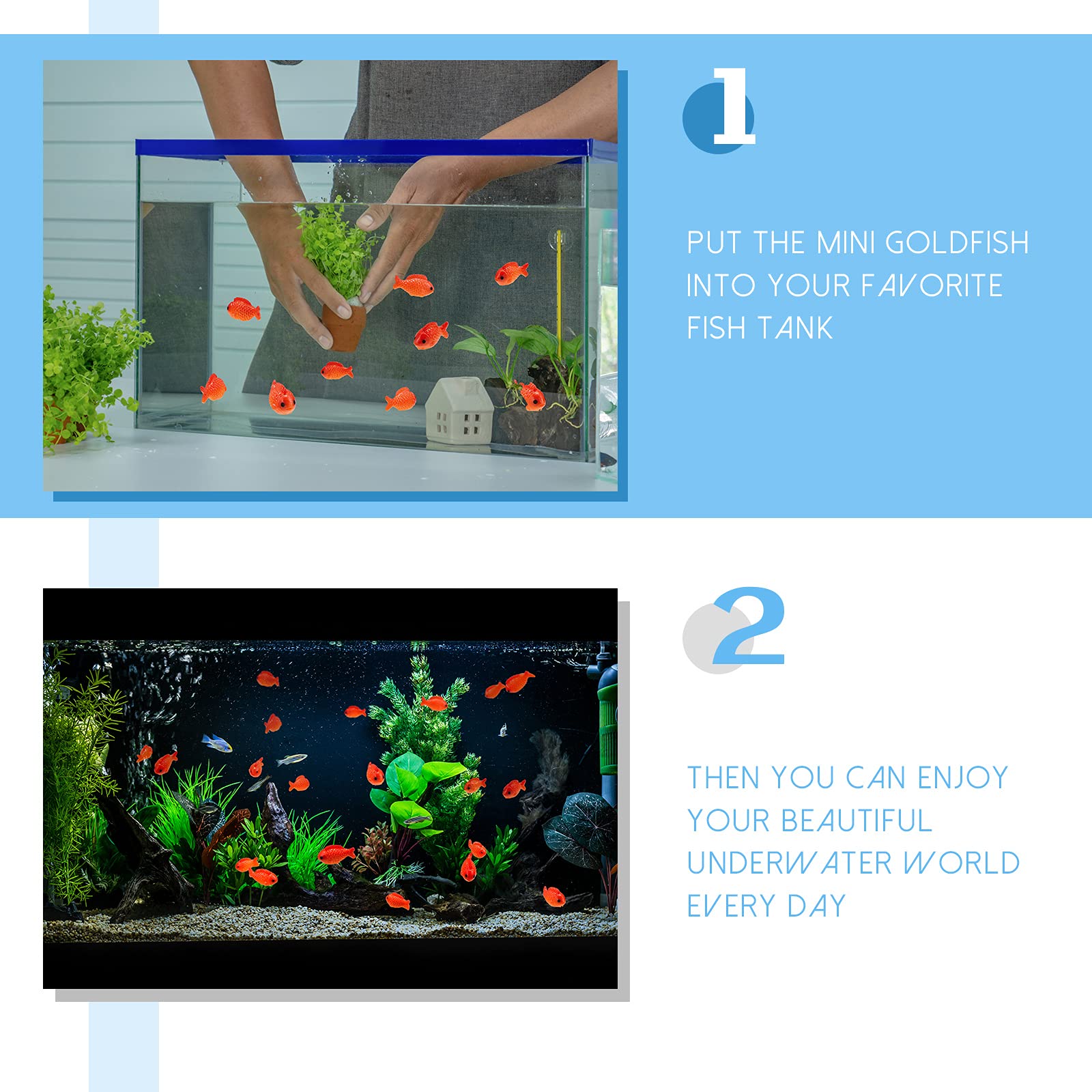 Peces para paisajes en miniatura con Yookeer, escena de jardín en miniatura.