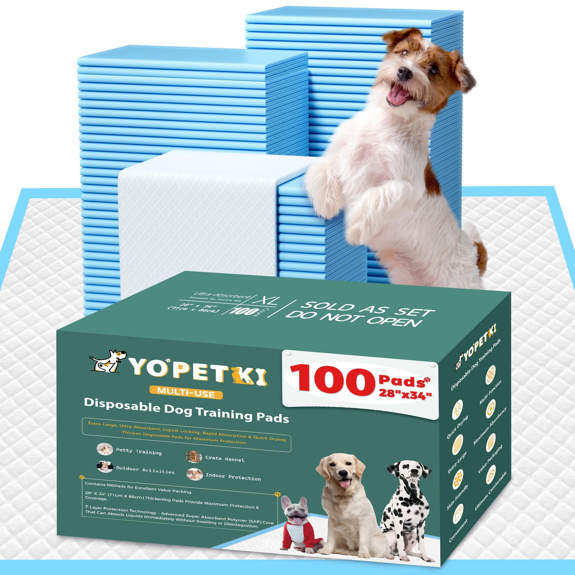 YOPETKI almohadilla para perro 28x34 pulgadas para entrenamiento interior.