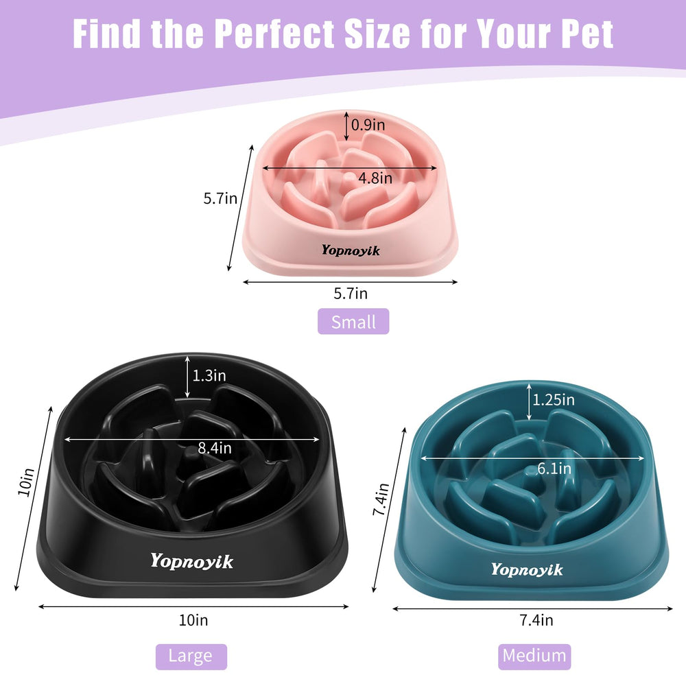 Yopnoyik comedero lento para perro 2, base antideslizante para comidas estables