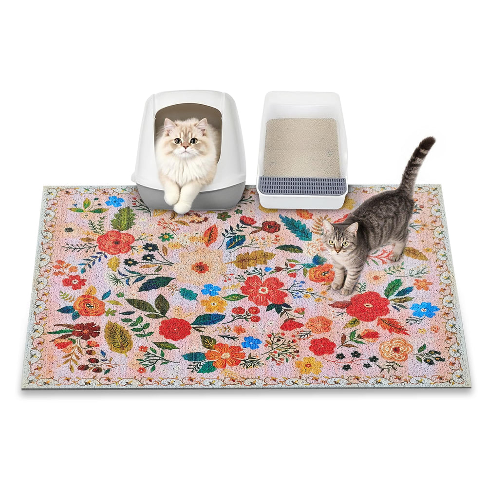 YOSEPATI alfombra arenero gato 35x23 pulgadas, captura arena y protege el suelo.