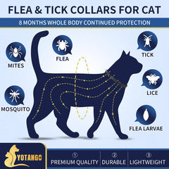 YOTANGO collar antipulgas 8 meses de protección para gatos
