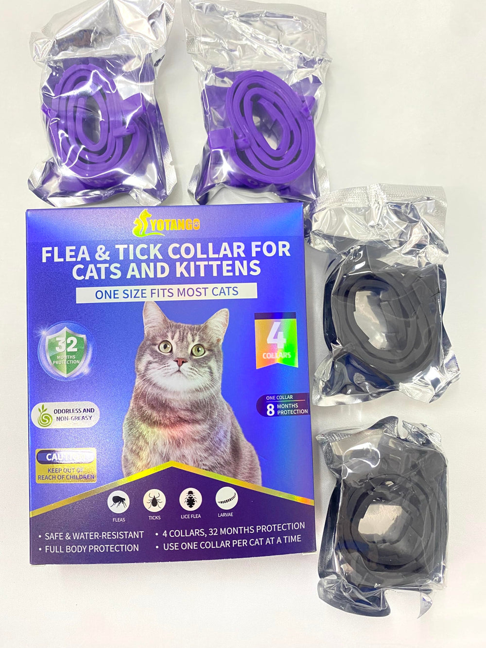 YOTANGO collar antipulgas para gatos y gatitos con protección versátil