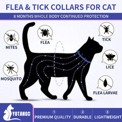 Collar YOTANGO antipulgas impermeable para gatos, uso diario
