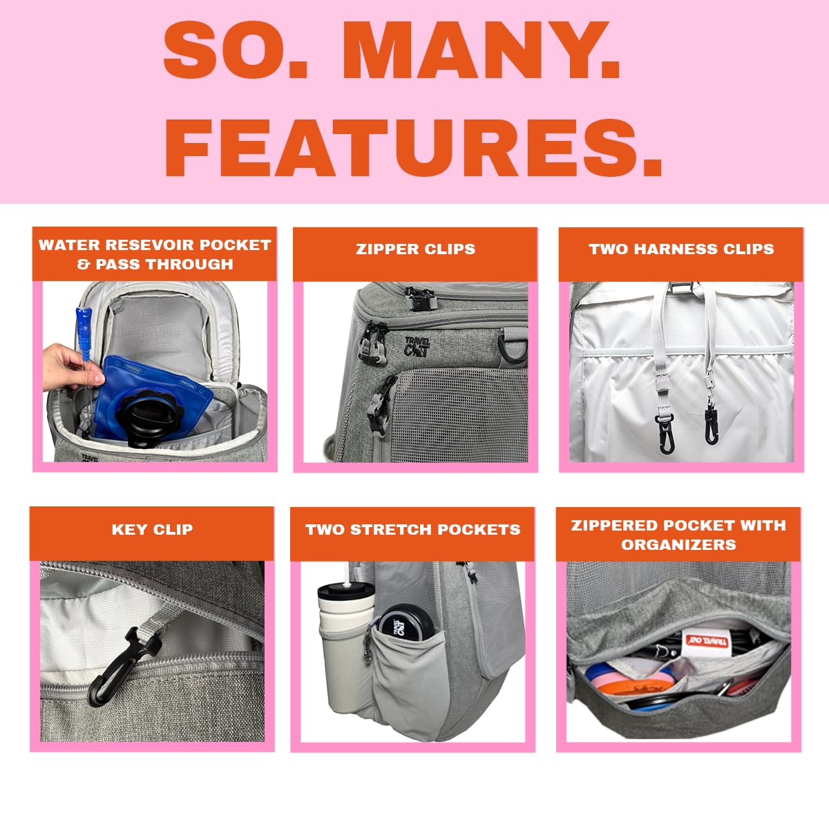 Your Cat Backpack, bolsillos laterales para botellas y objetos esenciales