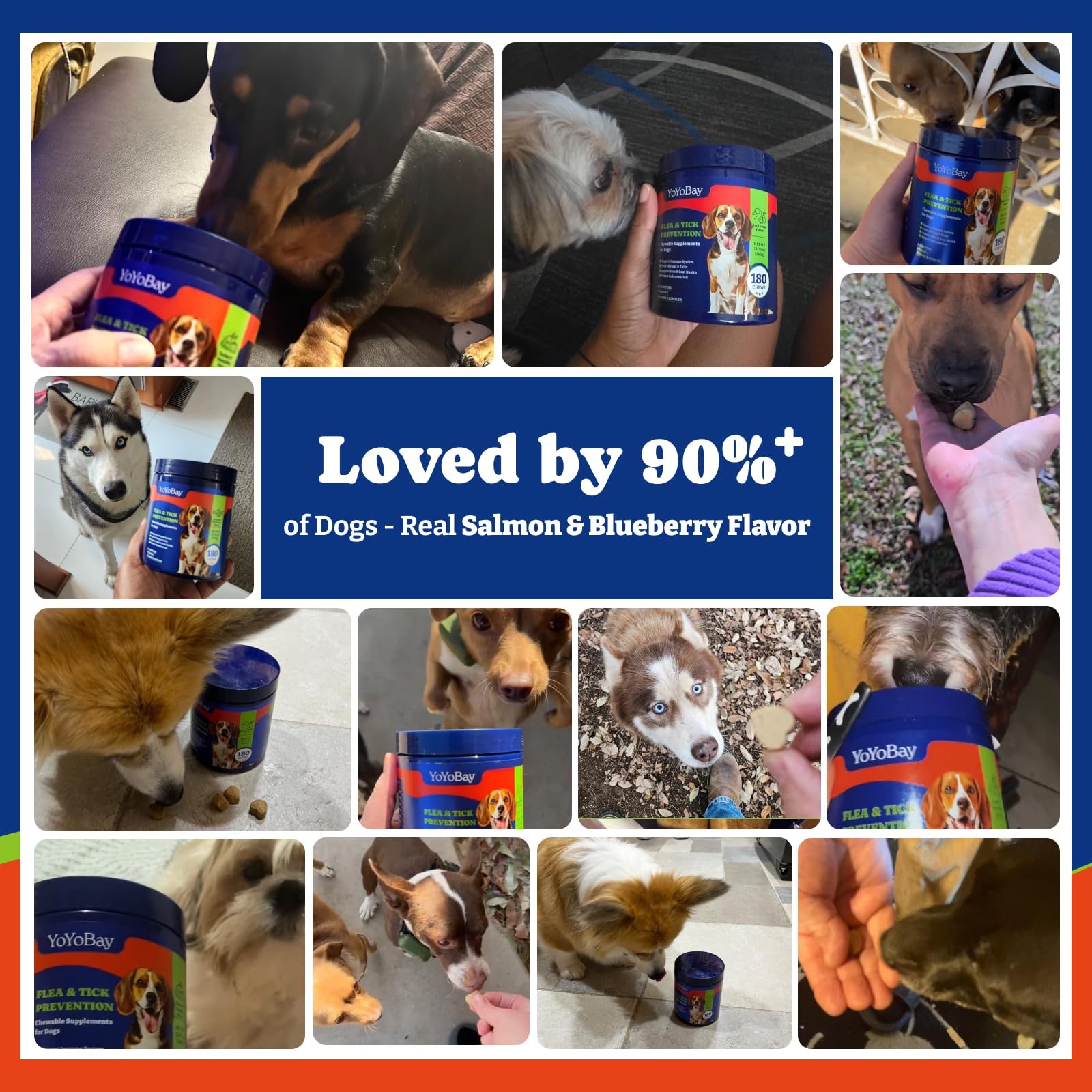 YoYoBay masticables sabor salmón, textura atractiva para perros activos.