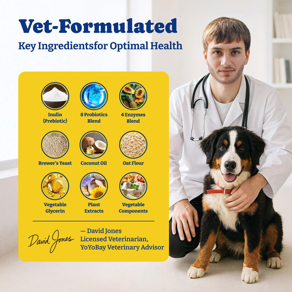 YoYoBay Probiotics para perros, sabor salmón-arándano agradable