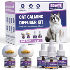 Difusor Ytcx.Tech enchufe-relajante para gatos, promueve calma diaria.