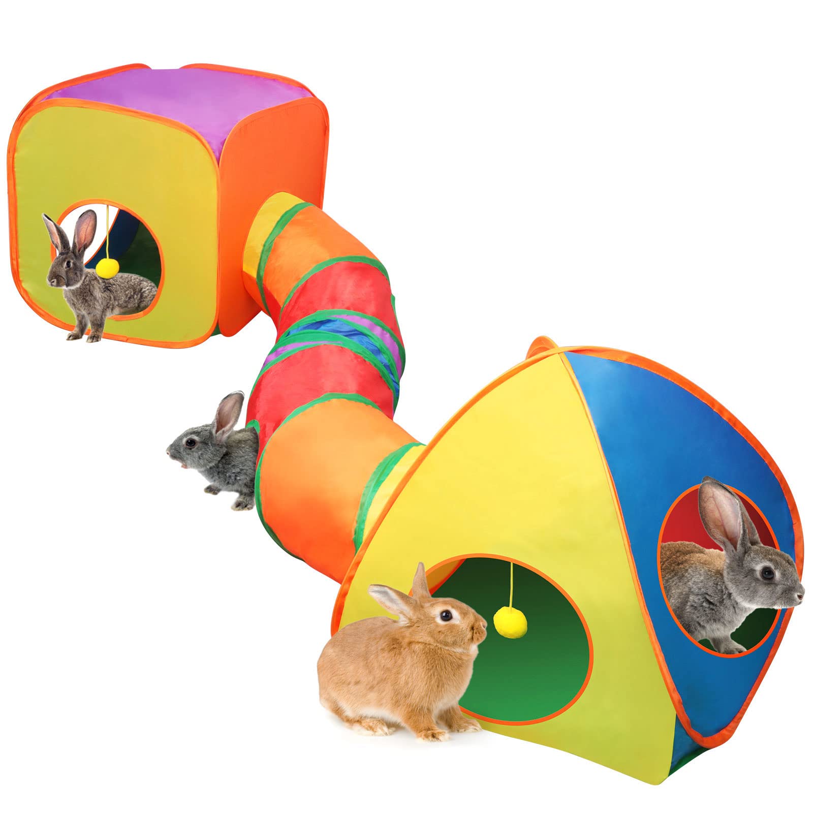 Conjunto tunel conejo YUEPET arcoíris para juego y exploración