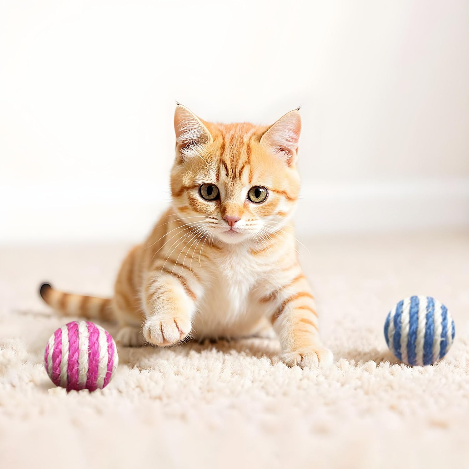 Pelotas pompón de YULOYI para juego suave y estimulación sensorial.