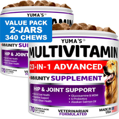 YUMA'S multivitamínico para perros con glucosamina, apoyo a articulaciones
