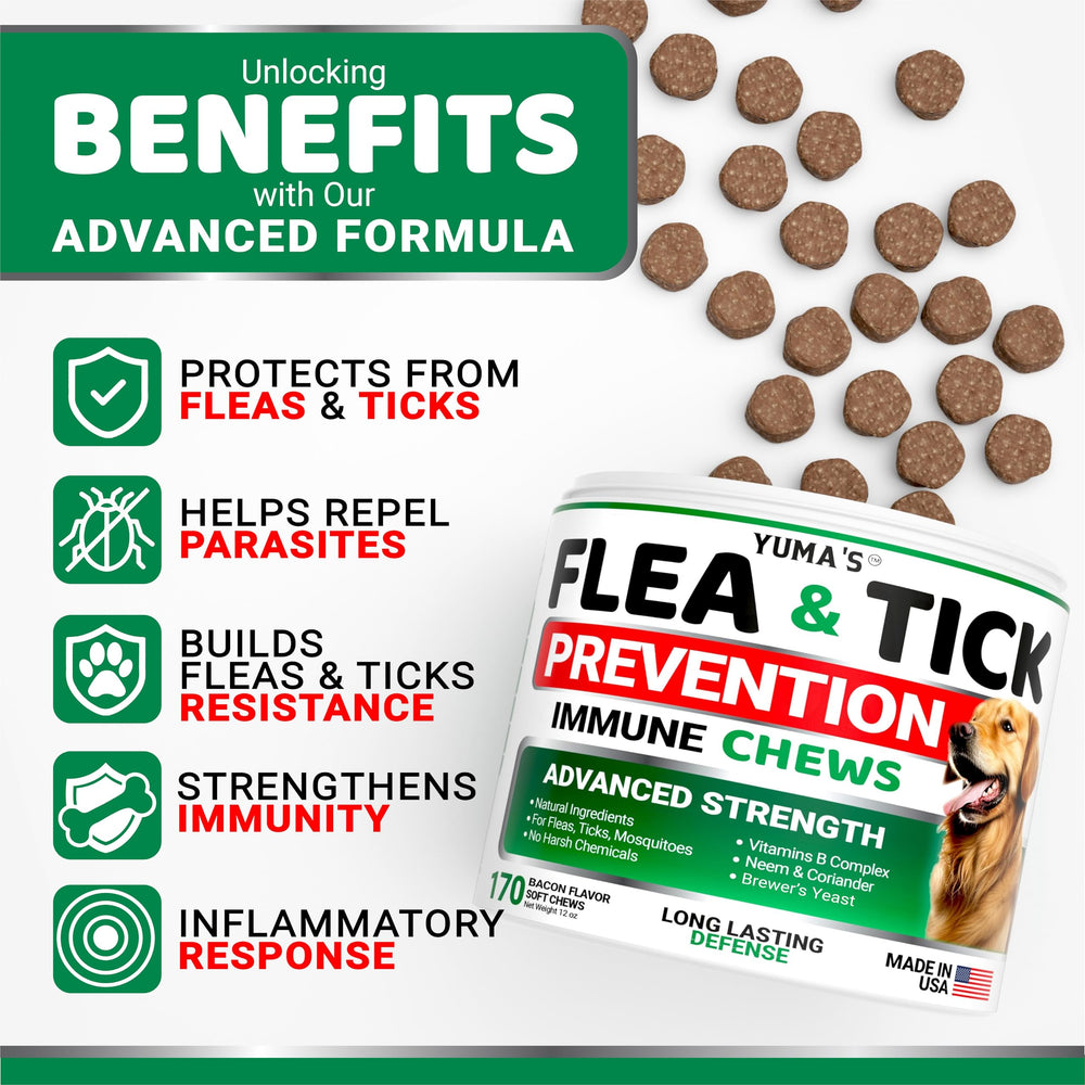 YUMA'S masticables sabor bacon para perro, protección diaria para todas las razas