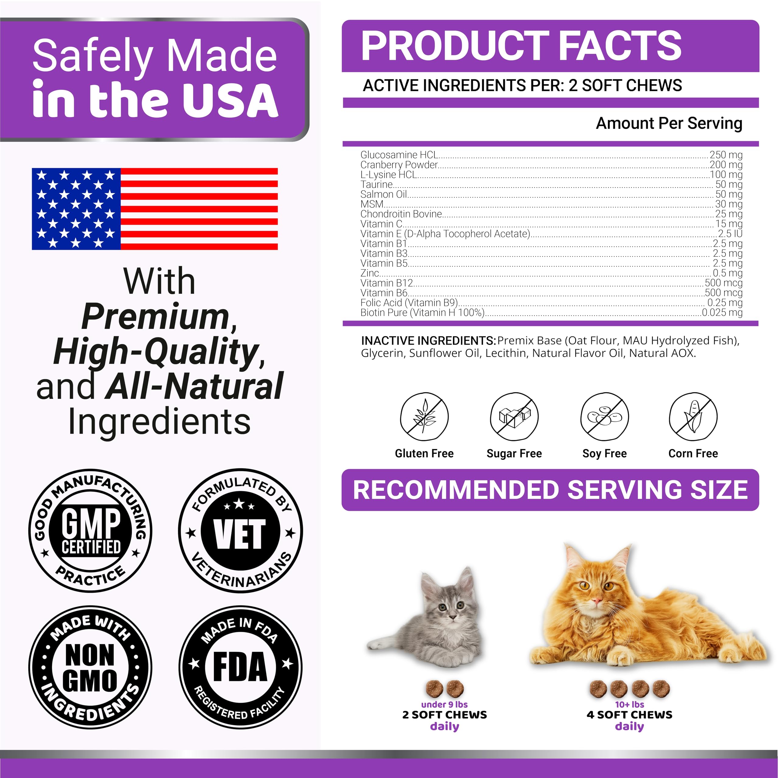 YUMA'S multivitaminas para gatos, soporte a articulaciones y movilidad