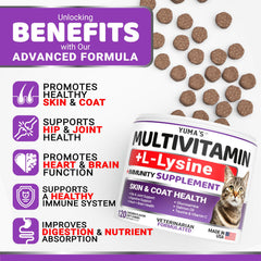 YUMA'S multivitaminas para gatos, refuerza inmunidad y vitalidad diaria
