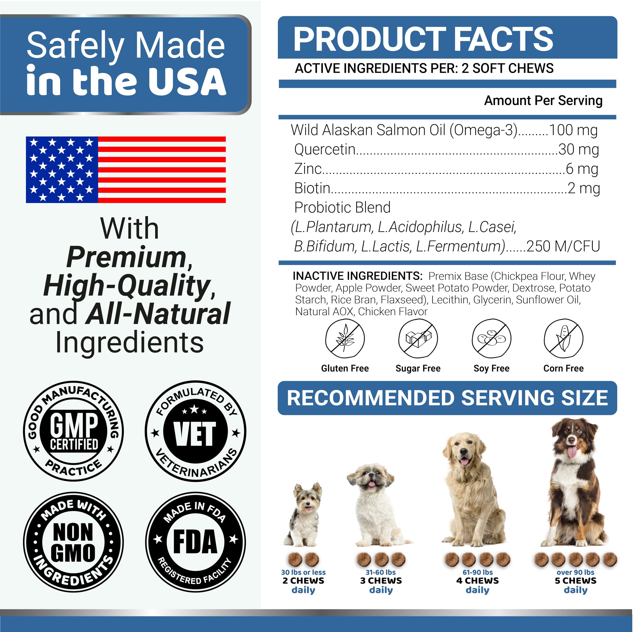 YUMA'S Omega-3 para perros: dos sabores disponibles para aceptación.