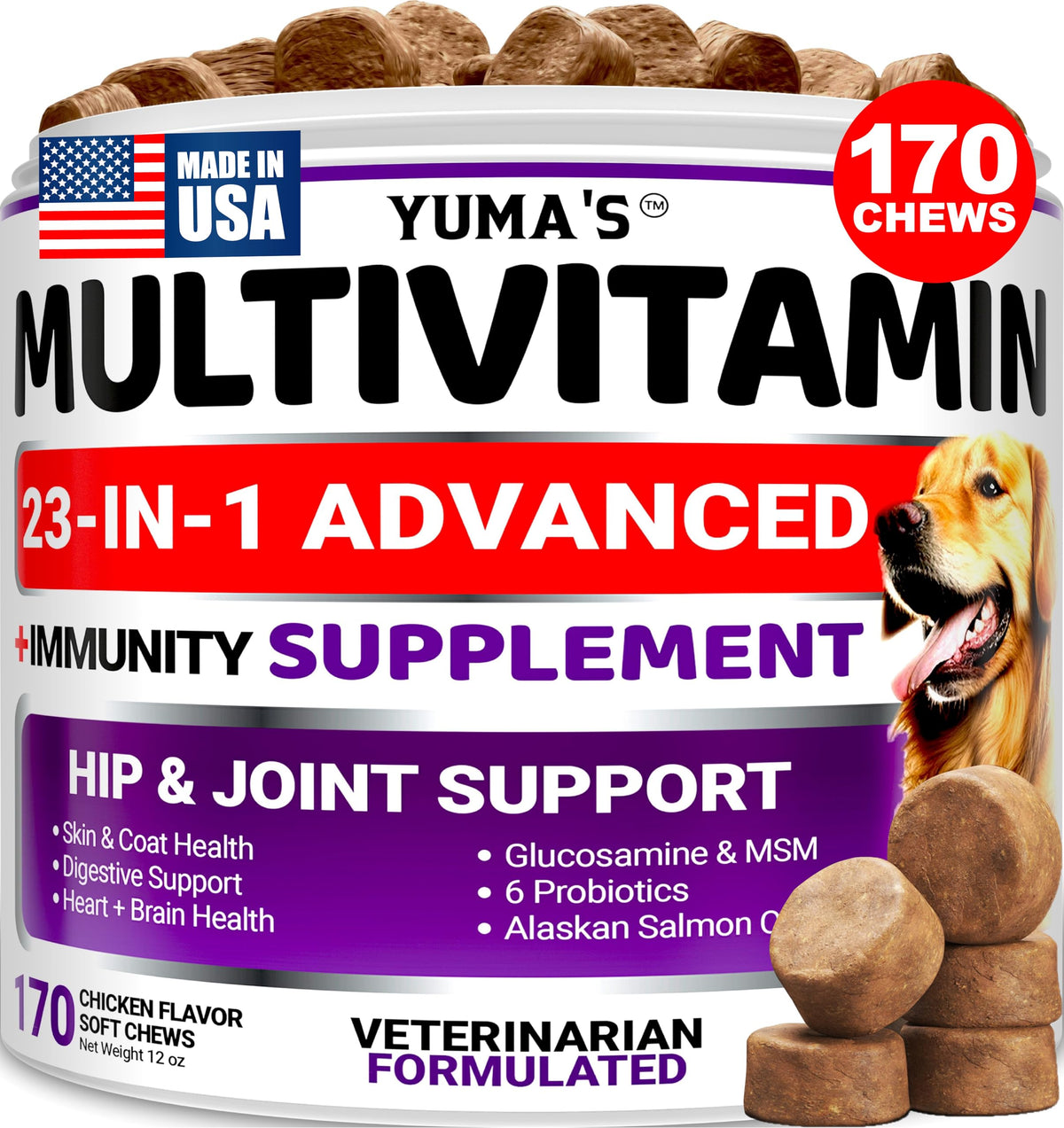 YUMA'S Suplementos para perros: masticables que apoyan vitalidad y bienestar diario.